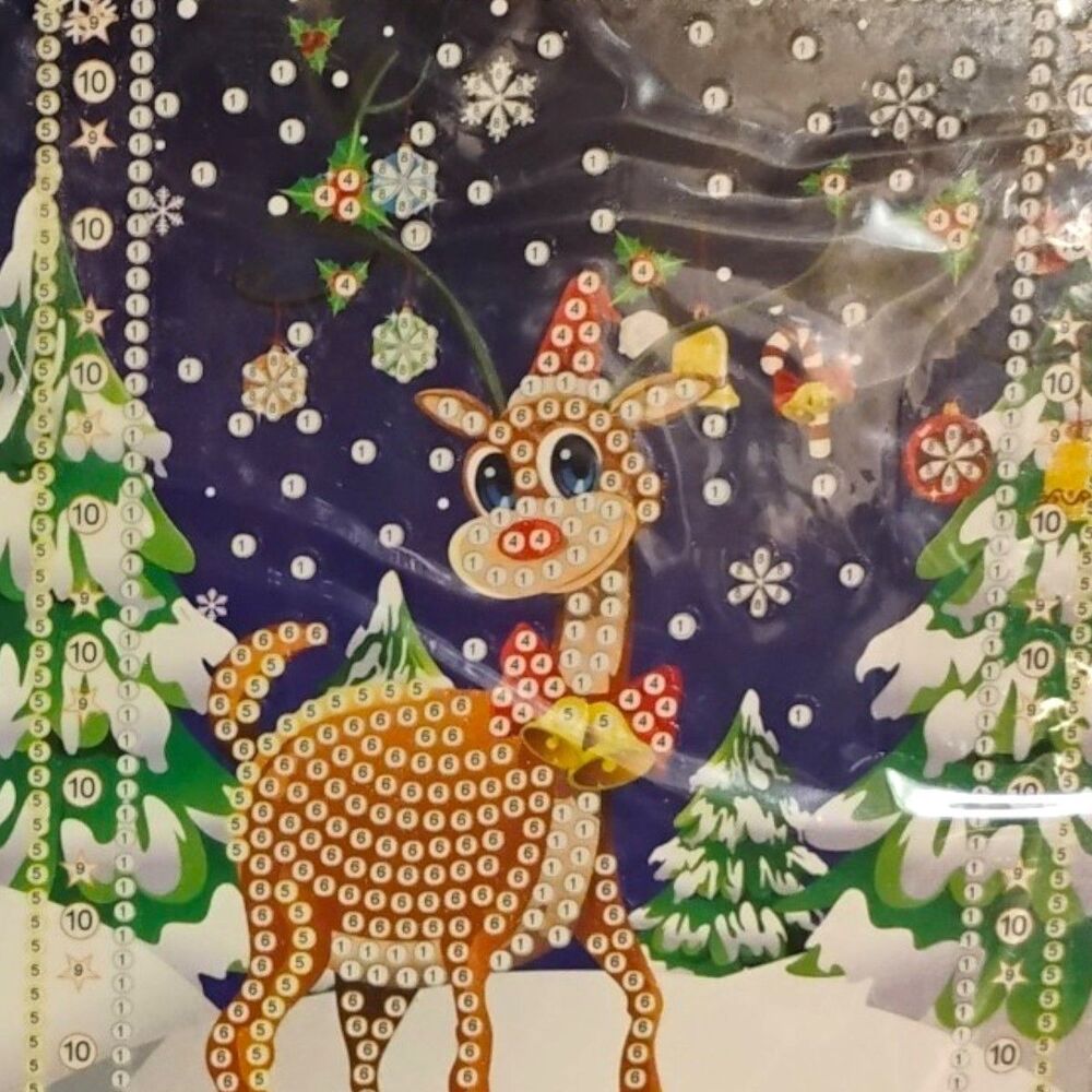 4 Pack DIY Home Craftology Diamond Painting Christmas Card Kit